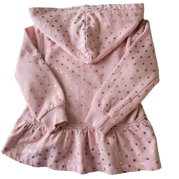 Planet Cotton Hoodie Zipper Jacket White Lace Star Gold Polka Dts Pink 3T - Picture 11 of 12
